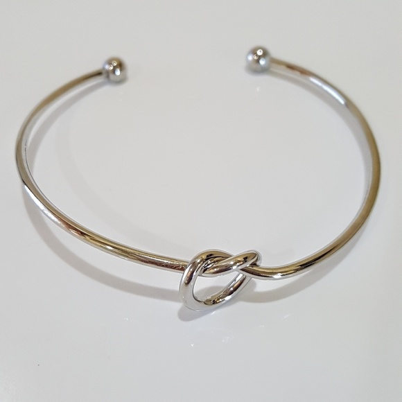 Silver Love Knot Cuff Bracelet - Picture 6 of 8
